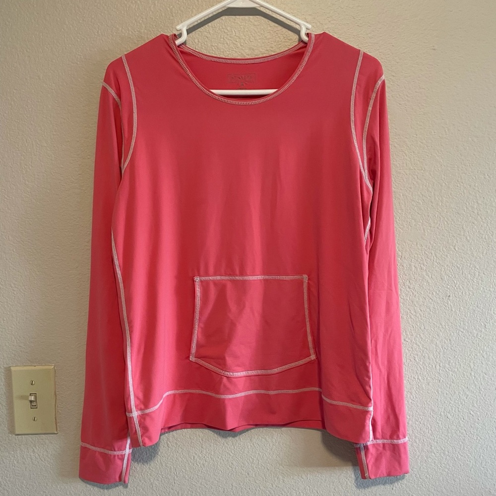❌SOLD❌ Athleta Womens Rash Guard Swim Surf Shirt Long Sleeve Pink Sun Shade sz M - Picture 1 of 12